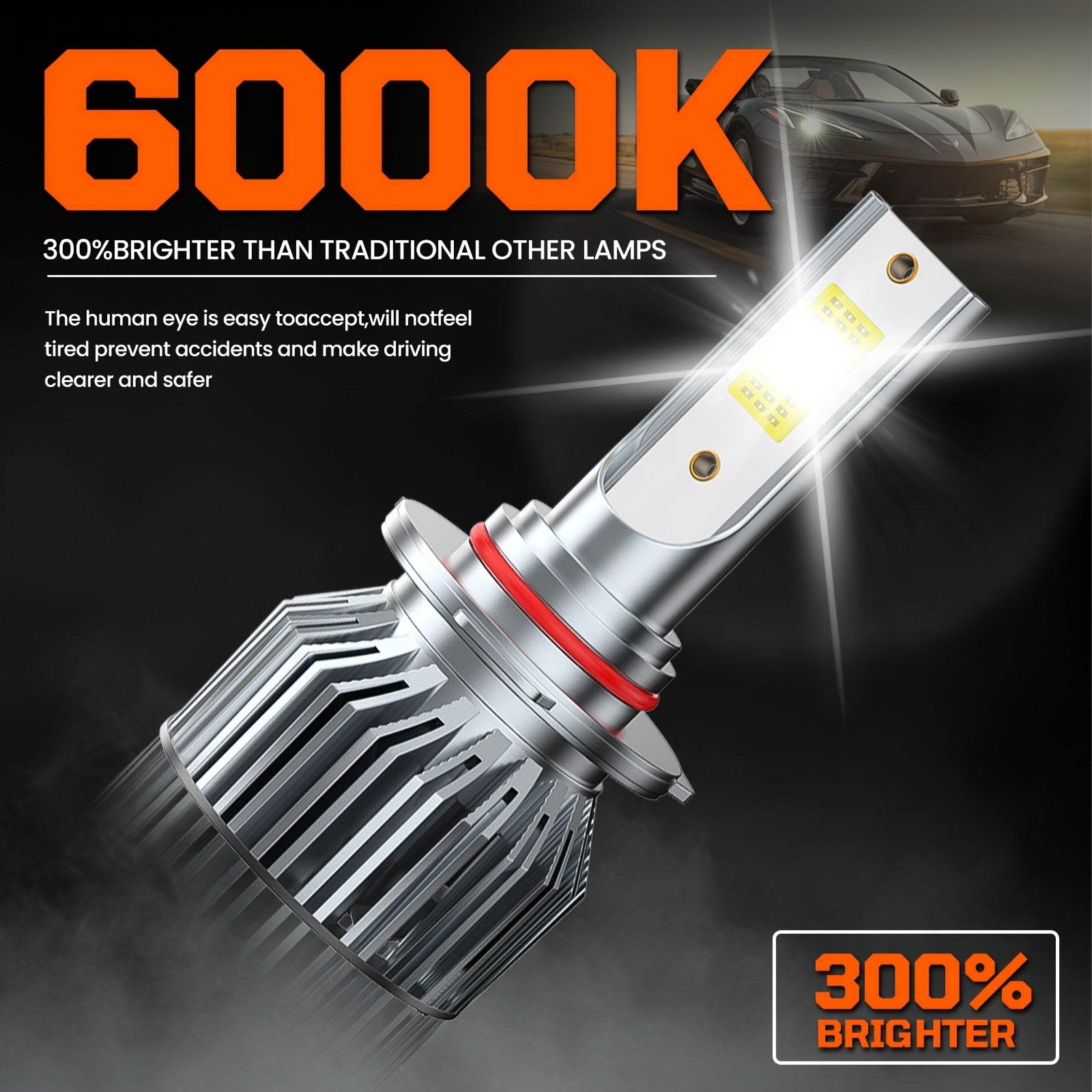 4-Pack 9005/9006 LED Headlight Combo Kit High/Low Beam Integrated Super Bright White Light 6000K Color Temperature
