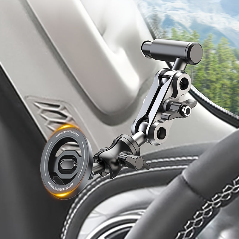 Off-Road Magnetic Phone Holder, Universal Car Off-Road A-Pillar Handle Magnetic Phone Mount, Truck A-Pillar Phone Holder, Aluminum Alloy Support Rod Car Phone Mount