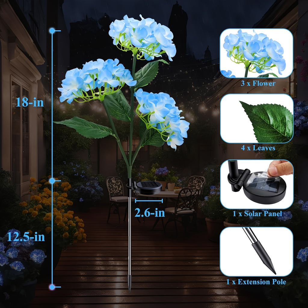 3pcs Solar 3 Tulip Flower Light with 9 Flowers LED Artificial Flower Light Outdoor Decoration Courtyard, Garden Lawn Ground Insert Flower Light Gift for Mom Birthday Outdoor Decorative Landscape Lawn Garden Light