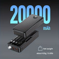 20000mAh Power Bank with 4 Built-in Cables, Travel Essential Portable Charger, 22.5W Fast Charging Battery Charger, USB-C Input/Output, 6 Output 2 Input Cell Phone Battery Pack, Smart Display Strong Light Travel Battery Pack for iPhone 16/15/14/13