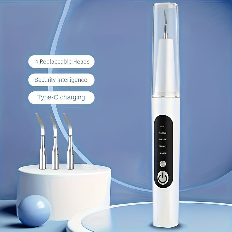 ProClean 牙垢去除套装 - 5级可调LED灯，4个替换头，高效牙结石清洁，提升口腔健康与清新口气