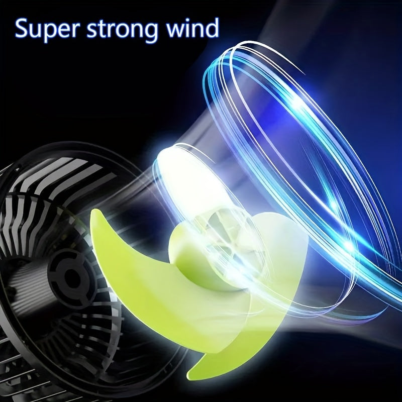 1PC Single Head Car Fan, 12V Mini Bus Compatible, Powerful Quiet Dual Head Car Cigarette Lighter Plug Fan, Vehicle Cooling Fan, Ideal Car Accessory for Birthday Christmas Halloween Wedding Party Supplies