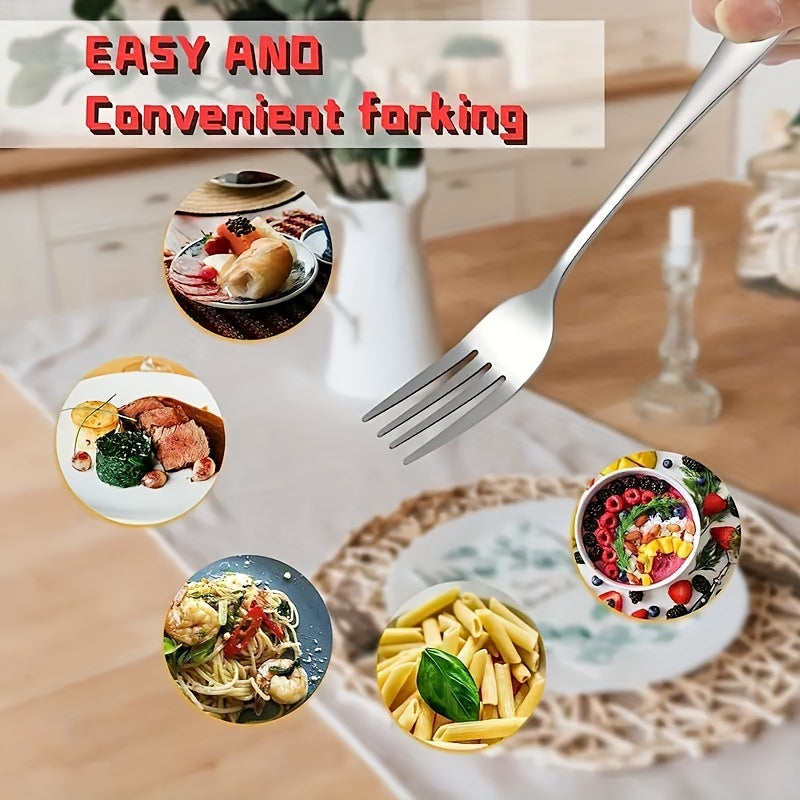 Stainless Steel Dinner Forks, Silver, 6-Piece Set – For Kitchen / Dining Room / Restaurant – Food Safe