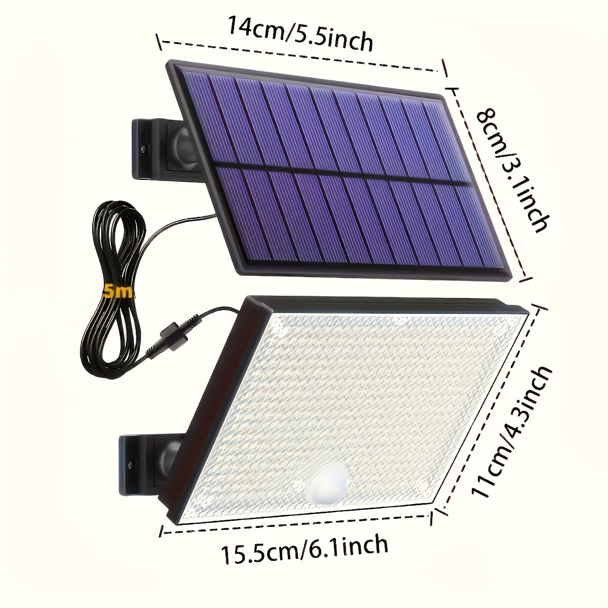 1/2 Pack 400LED Outdoor Solar Wall Light with Motion Sensor, LED Cool White Solar Floodlight, High Brightness Solar Street Light, Larger Solar Panel, Easy to Install, Super Bright, Auto On/Off, Perfect for Porch, Courtyard, Garage, Fence, Pathway
