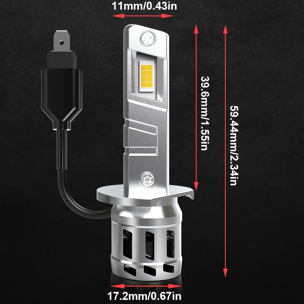 2 Super Bright H1 LED Car Headlight Bulbs, for Headlight & Fog Light, with Fan, LED High Power White Light, 2025 Newest Model, No Battery Included