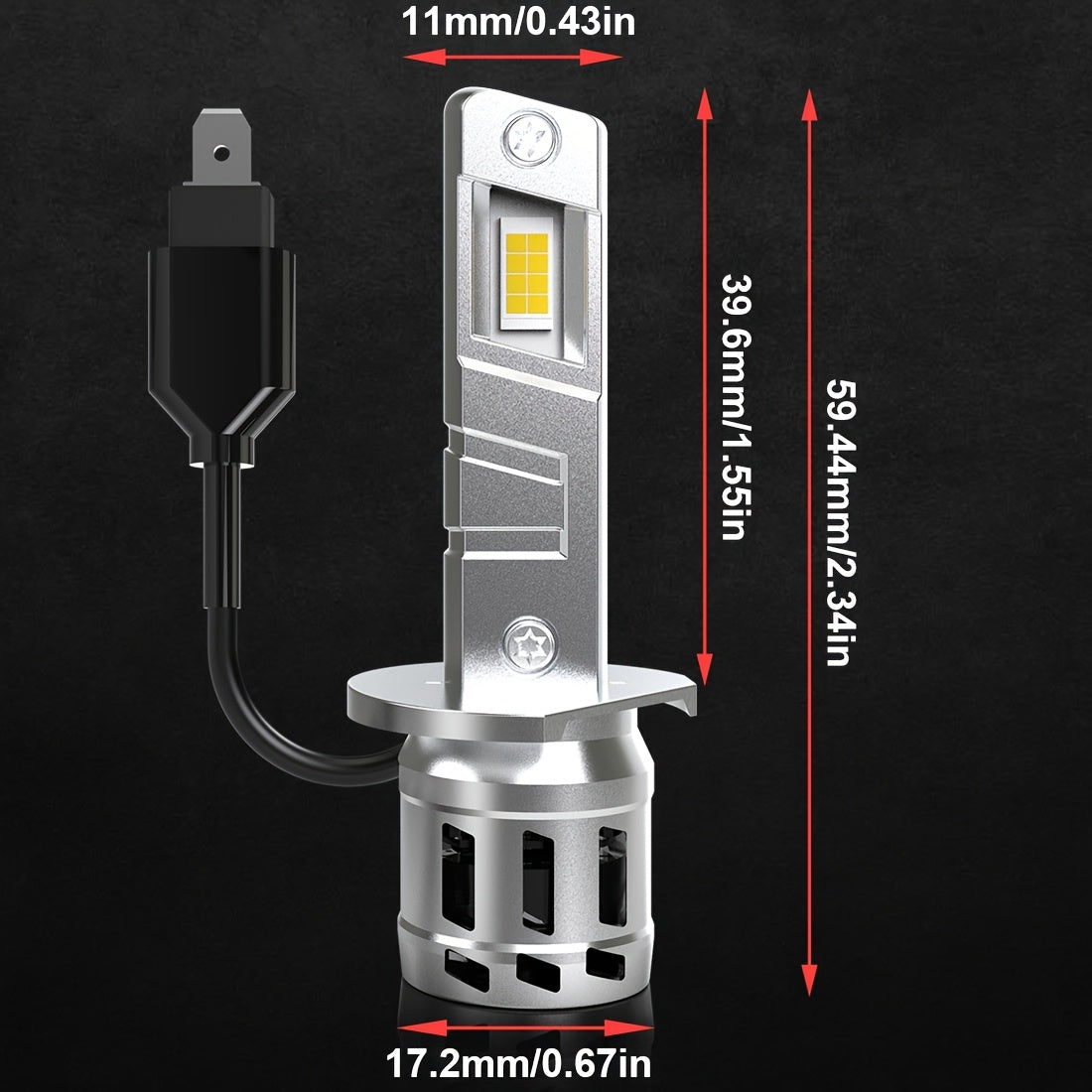 2 Super Bright H1 LED Car Headlight Bulbs, for Headlight & Fog Light, with Fan, LED High Power White Light, 2025 Newest Model, No Battery Included