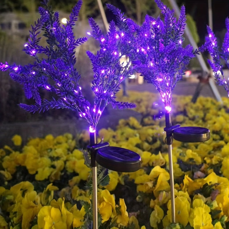New Solar Glowing Lavender, Purple Light Ground Insert Outdoor Garden Atmosphere Decorative Light, Ground Insert LED Lawn Light, Festival Outdoor Display Lighting, Perfect for Decorating Courtyards, Lawns, Gardens and Pathways