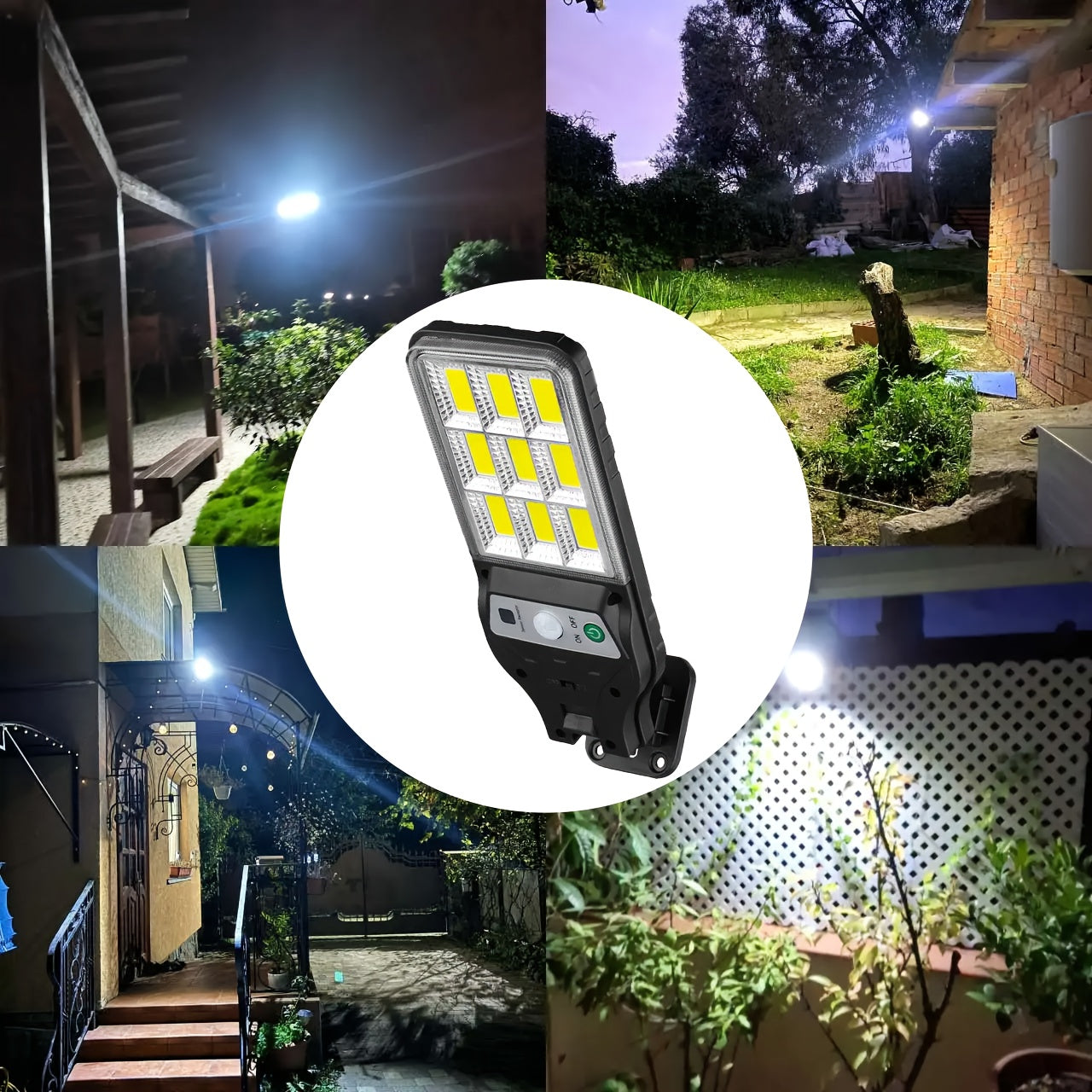 1/2 Pack Commercial Solar LED Sensor Light, Motion Sensor, High Brightness LED, Solar Wide Angle Flood Street Light, Solar Rechargeable Wall Light, Easy to Install, Perfect for Outdoor, Garden, Street, Steps, Patio, Porch Light, Home and Shop Lighting