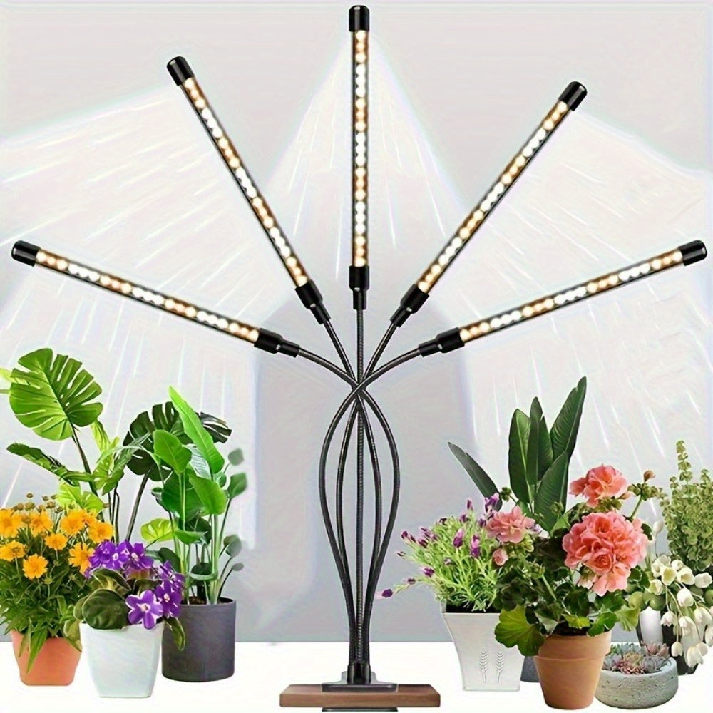 1Pcs Smart Gardening Assistant Full Spectrum Plant Grow Light USB Powered Timing Switch 360° Rotatable Arm Anti-Leggy Grow Lamp for Succulents Vegetables Flowers Ideal for Home Balcony Planting
