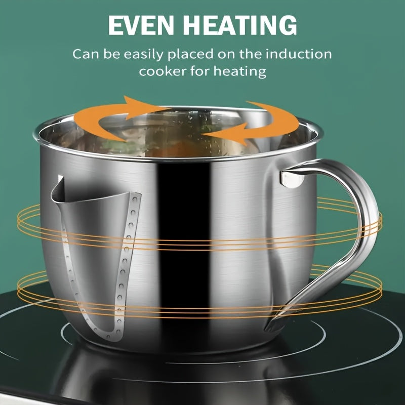 Stainless Steel Oil Separator – Kitchen Stir-Fry Filter Bowl, Soup & Stock Strainer Pot, Home Kitchen Food Filtering Tool