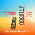 5PCS, Rust-Proof Compression Springs – 1mm Wire Diameter, 23mm Outer Diameter, 100mm Length; Made of Spring Steel Material, Suitable for Household Daily Repairs, Automotive Repair, Industrial Use, Toy Machinery Installation