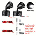 2pcs RV reading light rotatable LED spotlight, 3W with push button switch, suitable for camper van, station wagon, marine yacht interior lighting fixture, 3W bedside reading light, DC12-24V