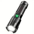 1Pc Super Bright USB Rechargeable Flashlight, Adjustable Zoom and Wide Angle Beam, Handheld Dimmable Light, 150 Lumen 7874.02 Inch Lighting Range, Essential for Emergency Preparedness and Camping Gear