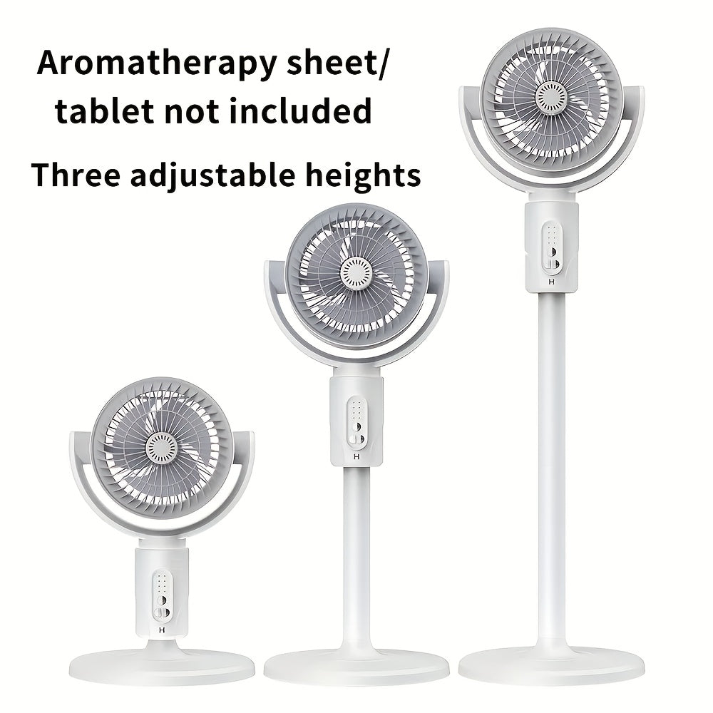 Height Adjustable Fan, 5 Wind Speed Levels, Type-C Charging Port, Lithium Battery Powered, Remote Control Operation, USB Charging Port, Perfect Christmas Gift