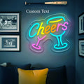 Neon sign light - wall-mounted text light with button control panel and switch, single color illumination, suitable for home, party, bar, cave - durable plastic tube