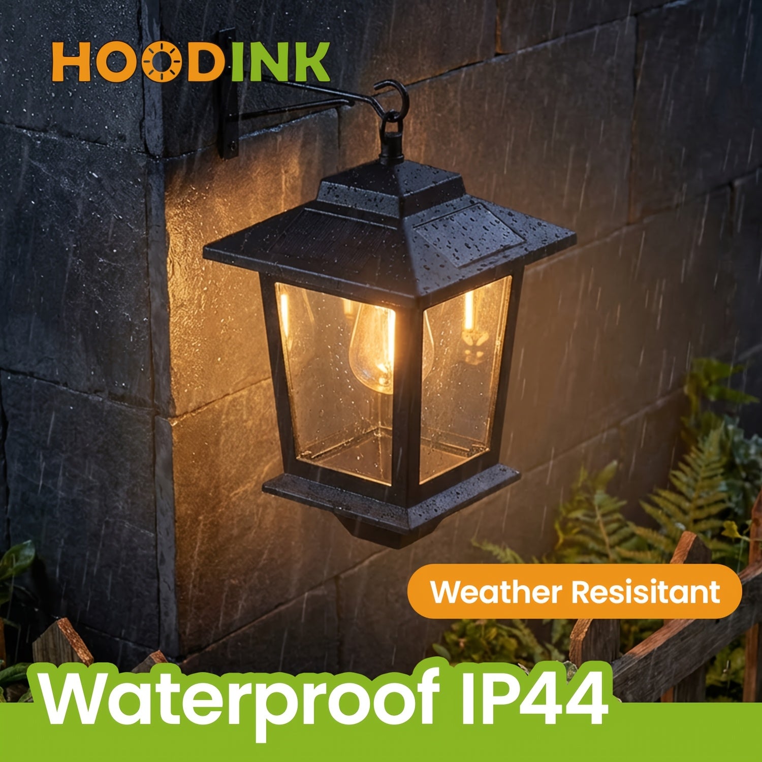 2 Pack Solar Wall Light Set, Designed for Outdoor Use, Equipped with 4 Solar Panels, LED Light Runs from Dusk to Dawn, Rustproof and Waterproof, Hooks Included