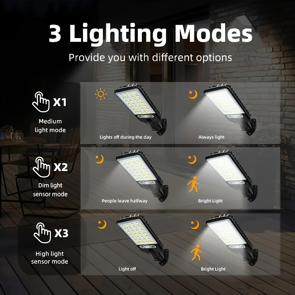 1/2PCS Outdoor Solar Sensor Light, Super Bright with Motion Sensor and Remote Control, 3 Lighting Modes, Smart Solar Street Light, Commercial Street and Area Lighting Wall Light, Perfect for Garden, Garage, Walkway, Patio, Courtyard, Easy Installation
