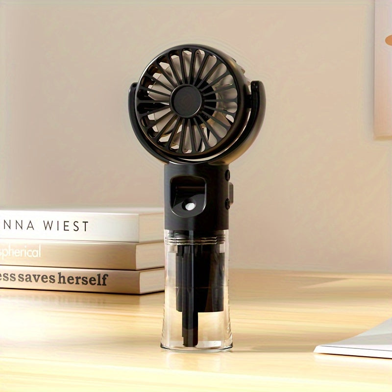 Handheld Spray Fan Desktop Humidifying Fan, Outdoor Portable Mist Cooling Mini Fan with 4 Speed Adjustment