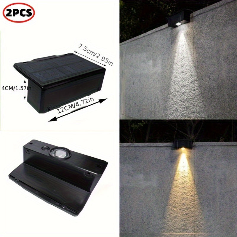 Outdoor Wall Light Solar Charging Landscape Light Wall Washer Light Villa Garden Community Wall Hanging Lamp Decorative Beautiful Light, Suitable for Villa, Courtyard Wall, White Light and Warm Light Freely Adjustable