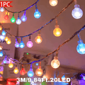 1件，多彩泡泡球串灯，40/20/10LED，水晶球泡泡球童话灯串，悬挂，适用于家居装饰，房间、卧室、派个、婚礼、生日、秋季冬季装饰、墙壁装饰、感恩节、圣诞节