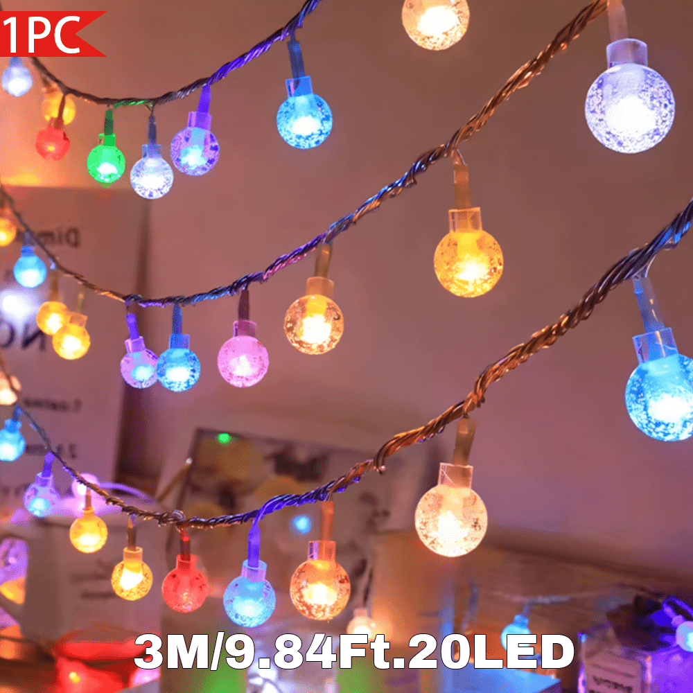 1件，多彩泡泡球串灯，40/20/10LED，水晶球泡泡球童话灯串，悬挂，适用于家居装饰，房间、卧室、派个、婚礼、生日、秋季冬季装饰、墙壁装饰、感恩节、圣诞节