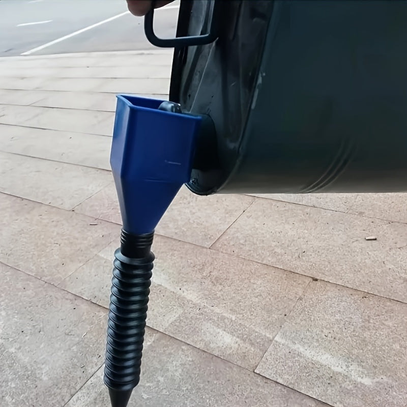 Portable Foldable & Extendable Oil Funnel with Quick Connect Nozzle – Durable ABS Material, Hands-Free Pouring for Cars, Trucks, Motorcycles – Cross-Border Compatible, Auto Oil Change Accessory, Square Mouth Design, Sturdy Construction