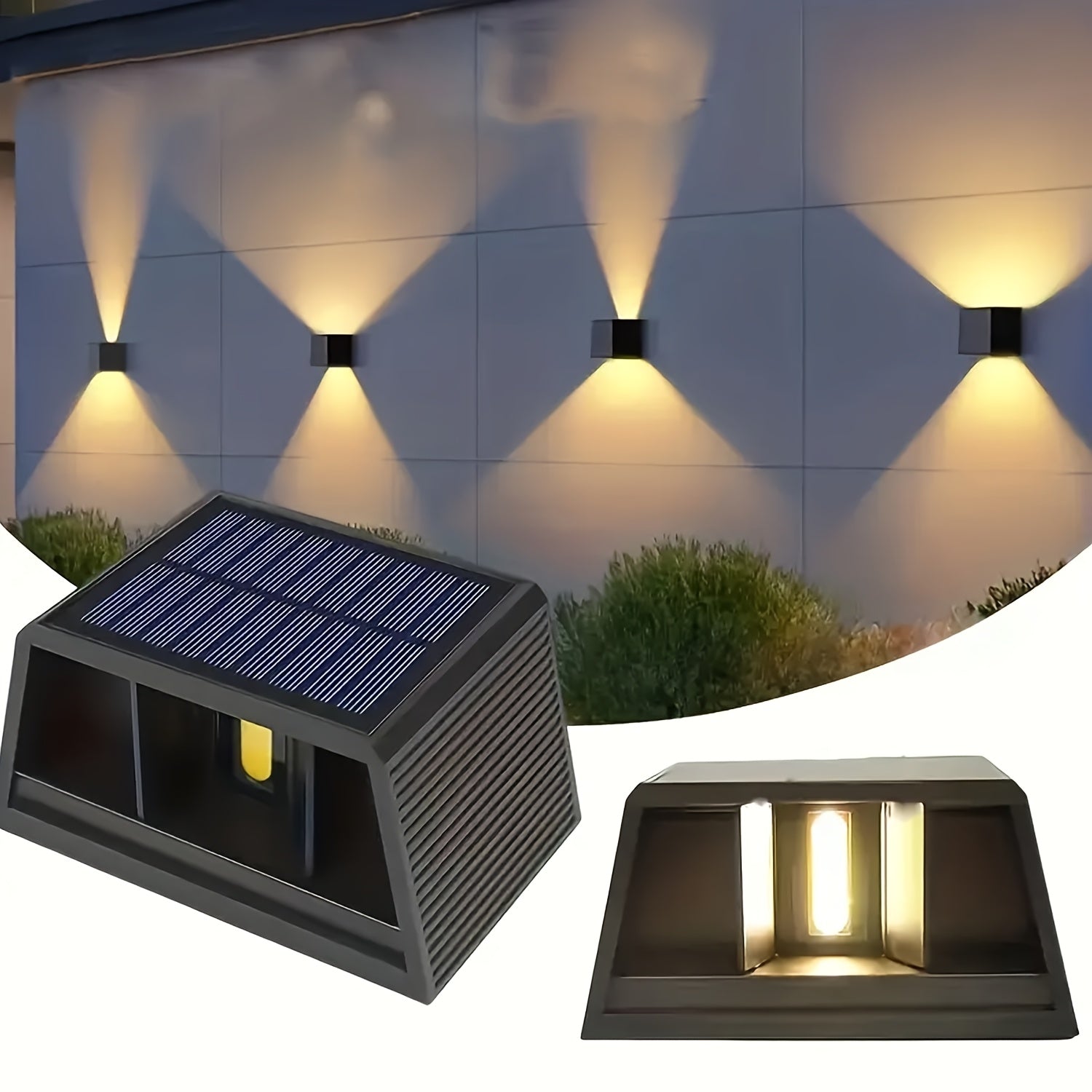 2pcs/4pcs Solar LED Wall Light, Adjustable Lighting Range, Up and Down Wall Light, for Outdoor Garden, Patio, Ambient Light, Modern Villa Landscape, Pathway, Hallway
