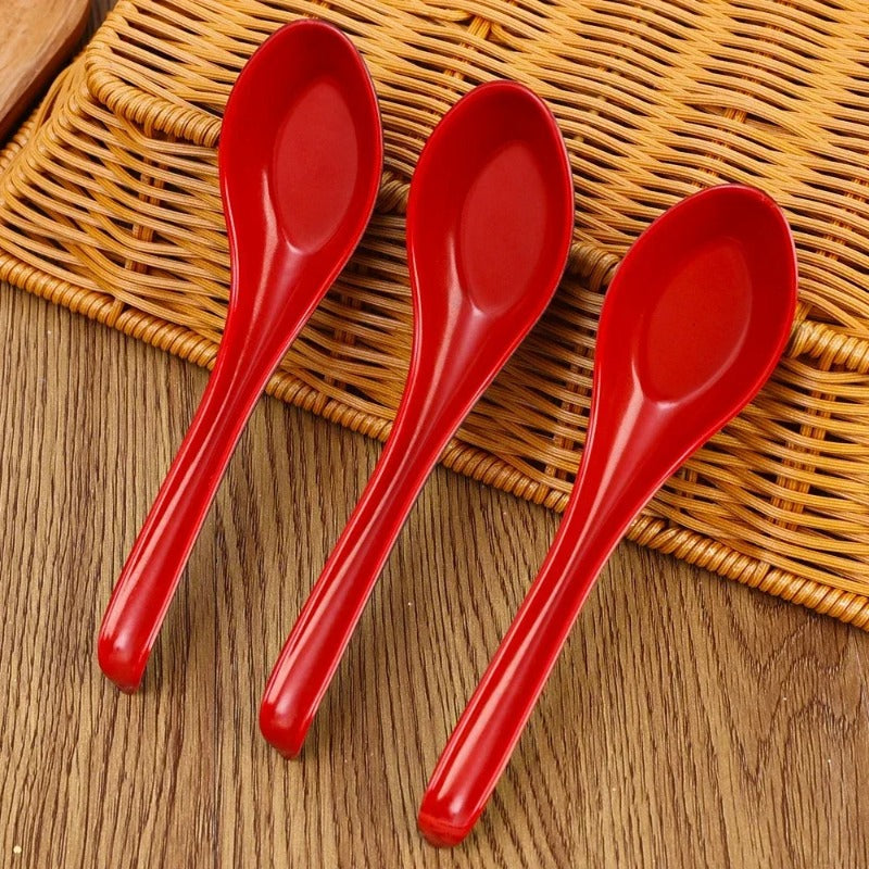 6-Pack Strong Ceramic Shock-Resistant Spoons | Japanese Rice Spoons, Dumpling & Congee Spoons, Cutlery for Restaurant, Bar & Kitchen