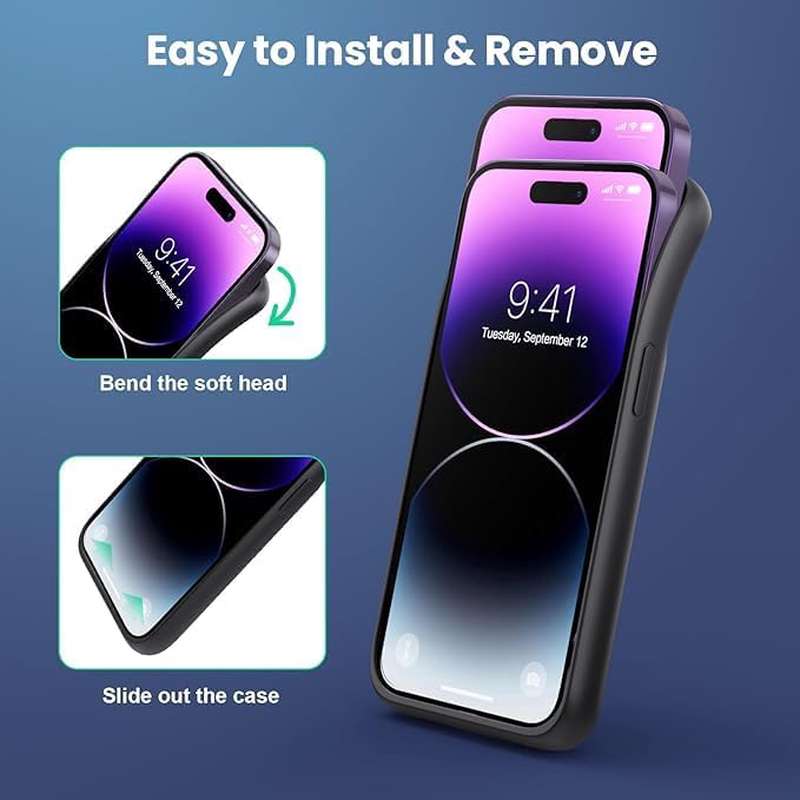 Pxwaxpy Battery Case for iPhone 14 Pro 6.1 Inch, [ 2024 Upgraded] Ultra - Slim 7200mAh Portable Extended Charger Case Cover Rechargeable Battery Pack for iPhone 14Pro Charging Case Black