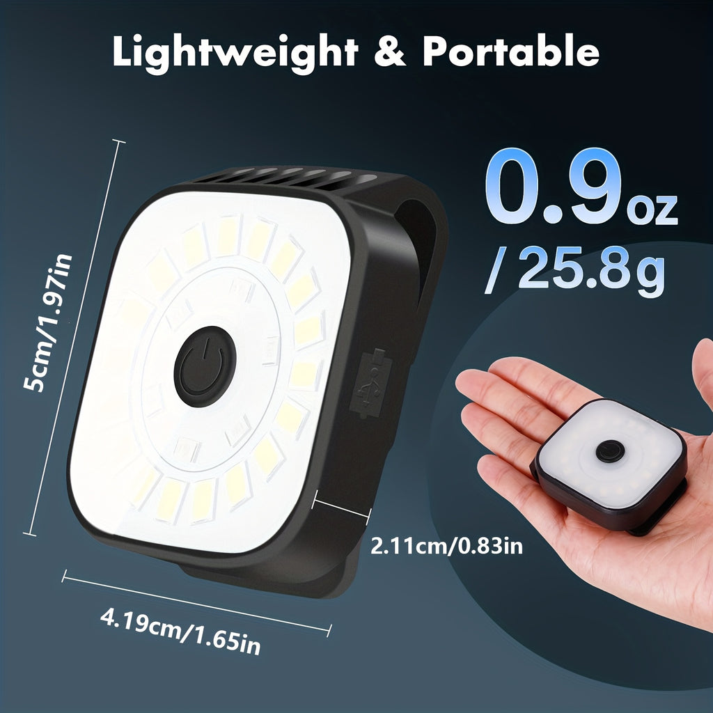 USB Rechargeable Clip-On Hands-Free Flashlight Headlight Red Green Alternating LED Running Light Night Walking Dog Flashlight Ideal for Jogging Fishing Camping