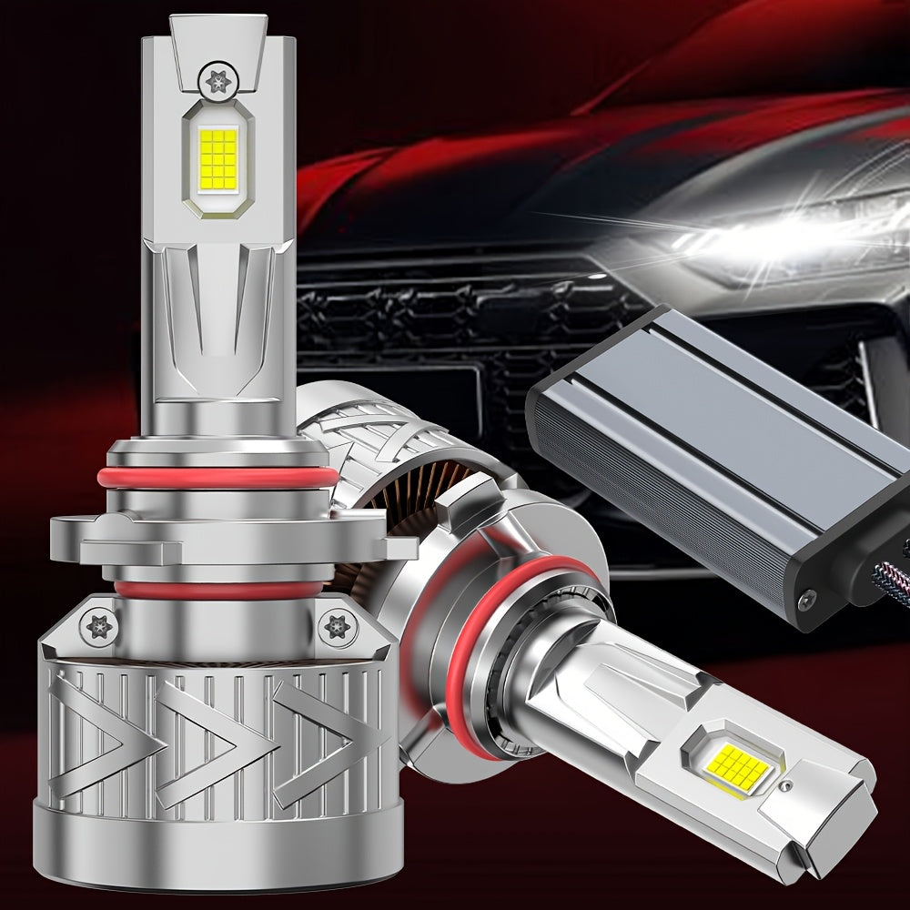 2-Pack Car LED Headlights, 380W High Power, 60,000 Lumens, CAN Bus Interface, Compatible with H1/H11/H9/H8/H4/9003/HB2/H7/H18/9005/9006, 12V/24V Voltage, 6500K Color Temperature, Suitable for All Vehicle Models