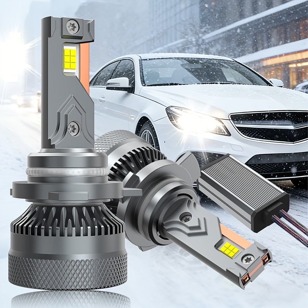 Automotive 2PCS LED Car Lights - H11/H7/H4/H1, 9012/9006/9005 - 40000LM, 250W High/Low Beam, 6500K Cool White Light, Spotlight, High-Performance Bulbs, 200% Brightness Increase, Plug-and-Play, No Battery Needed