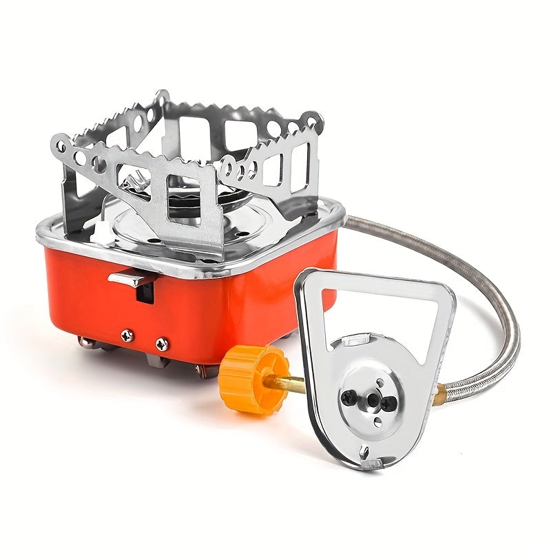 Portable Backpacking Camping Stove with Piezo Ignition, Windproof Design & Stable Base, Ideal for Outdoor Hiking and Picnic/