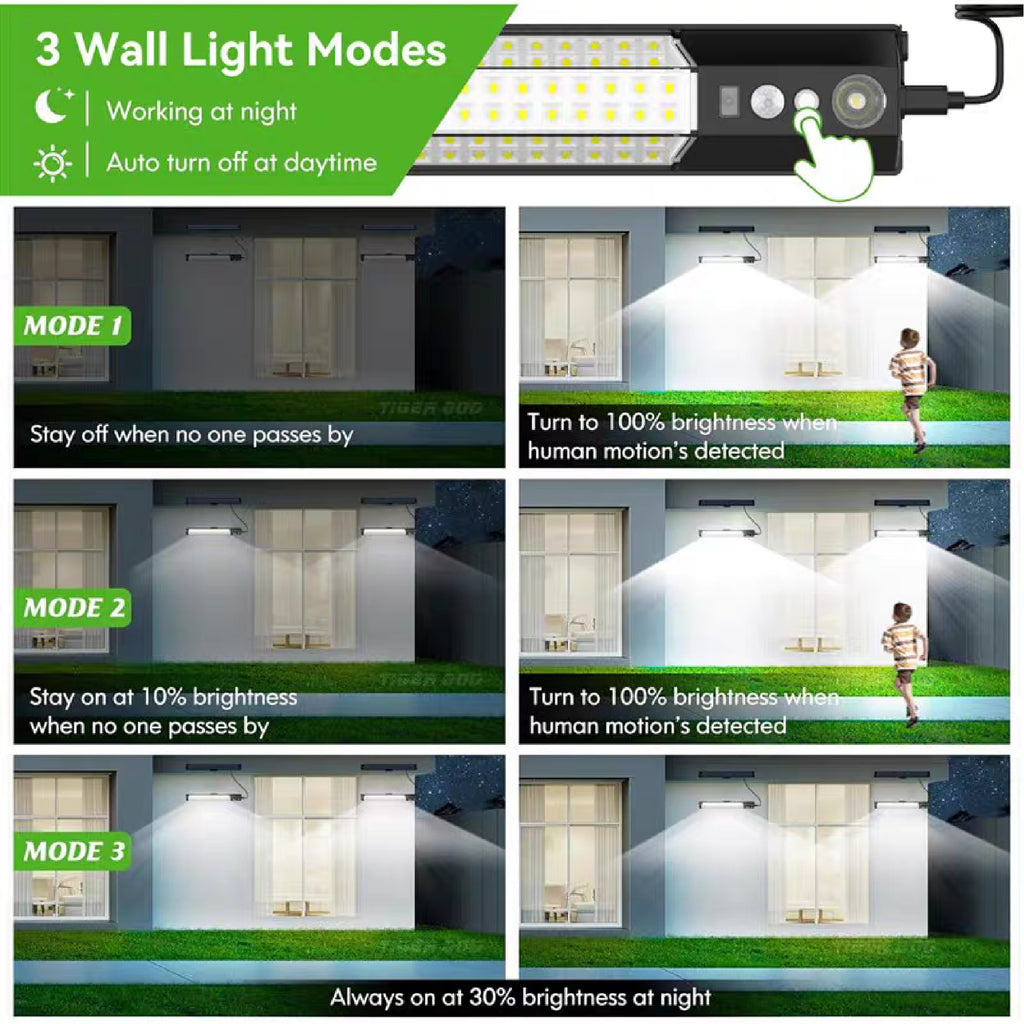 MYSLDR-1 Pack - 196/96 LED Solar Street Light Outdoor IP65 with Motion Sensor Dusk-to-Dawn High Brightness Commercial & Courtyard Security Light, Auto On/Off, Motion Sensor, Outdoor, Garden, Patio, Yard, Pathway Landscape