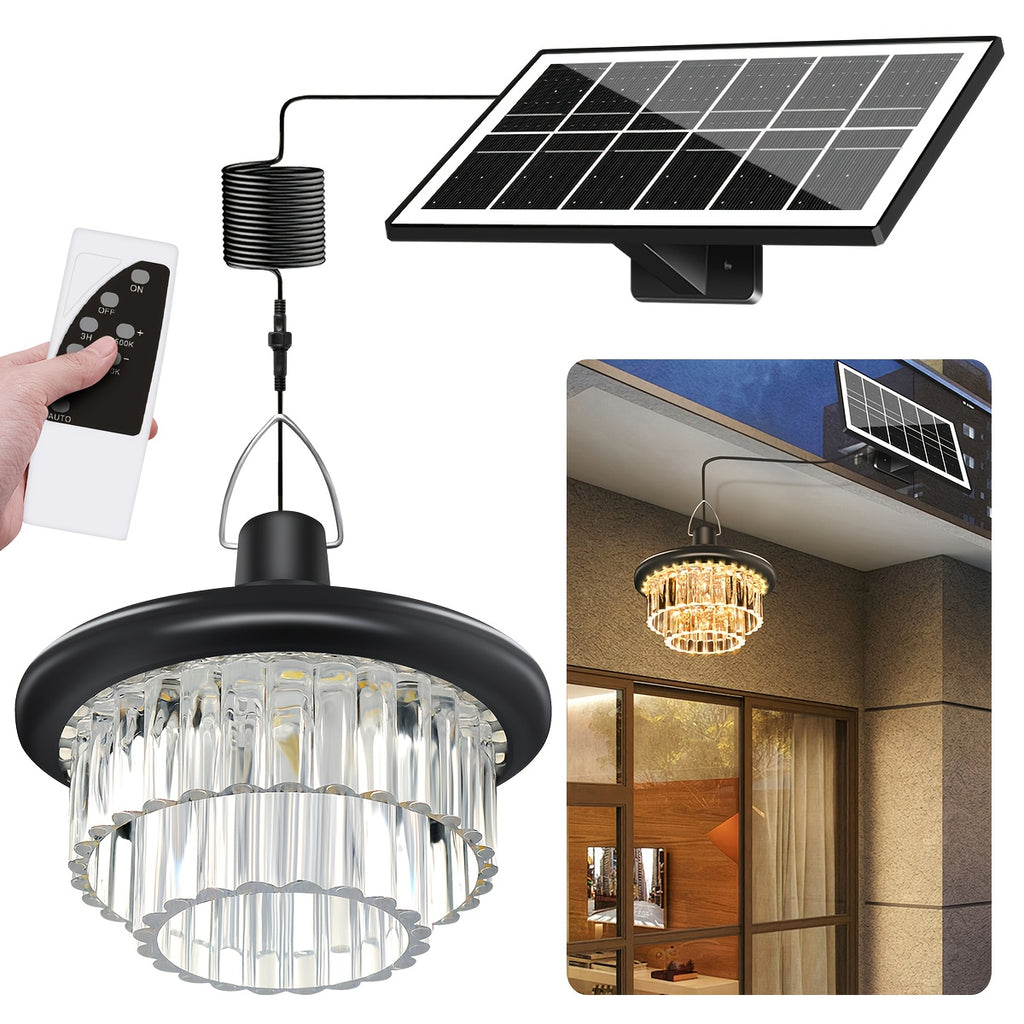 Solar Outdoor Hanging Light, Outdoor Decorative Lighting, Outdoor 360° Wide-Angle Waterproof Floodlight, Brilliant Lighting, Timed Illumination, Adjustable Color Temperature, Can Be Used as Porch and Courtyard Light, Outdoor Ornament