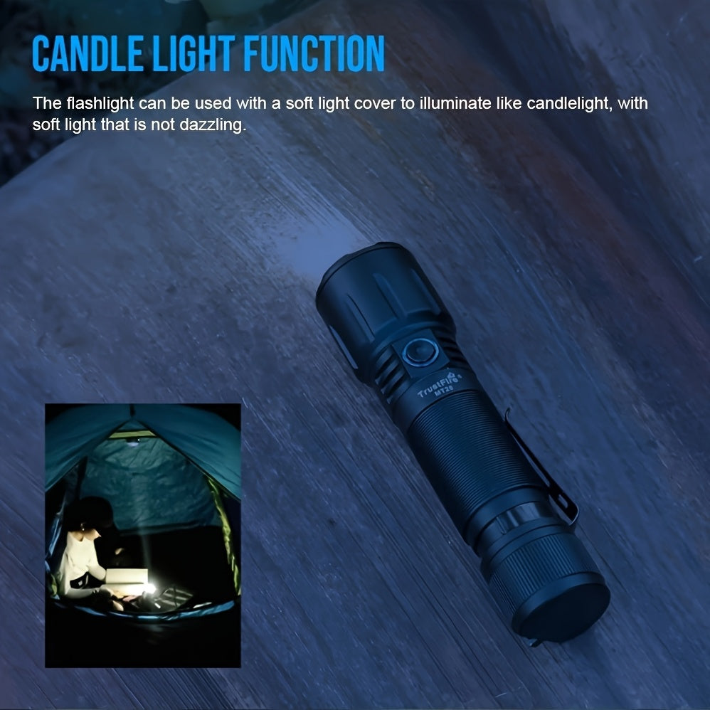 TrustFire MT26 Rechargeable LED Flashlight 3300 Lumen High Brightness Shockproof Work Light Type-C Charging for Disaster Prevention Camping Hiking Power Outage Emergency