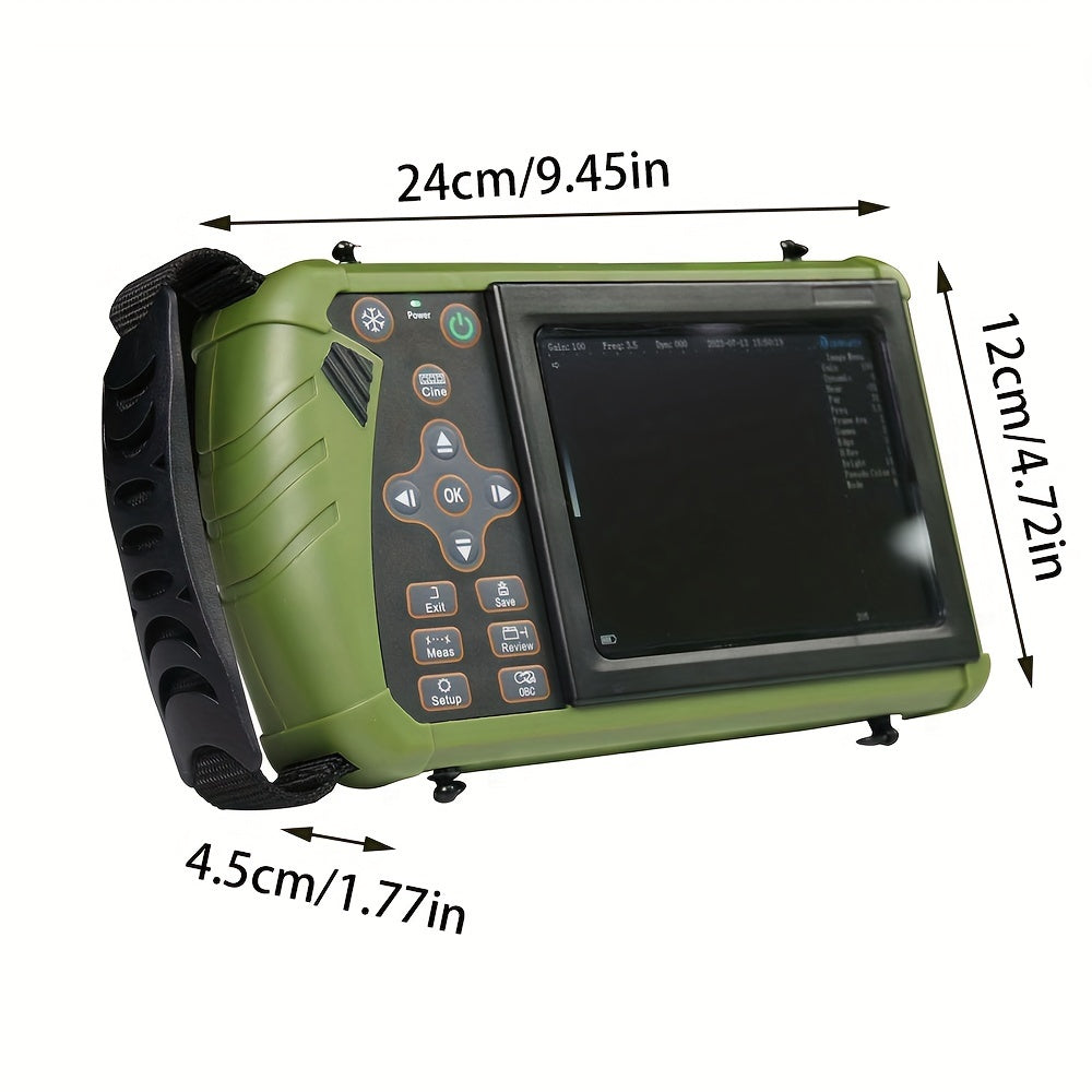 便携式兽用超声波扫描仪（带 3.5MHz 机械扇扫探头），兽医用品手持式兽用妊娠 B 超声设备，适合猪、羊、狗、猫使用，适用于养殖场，动物诊所等