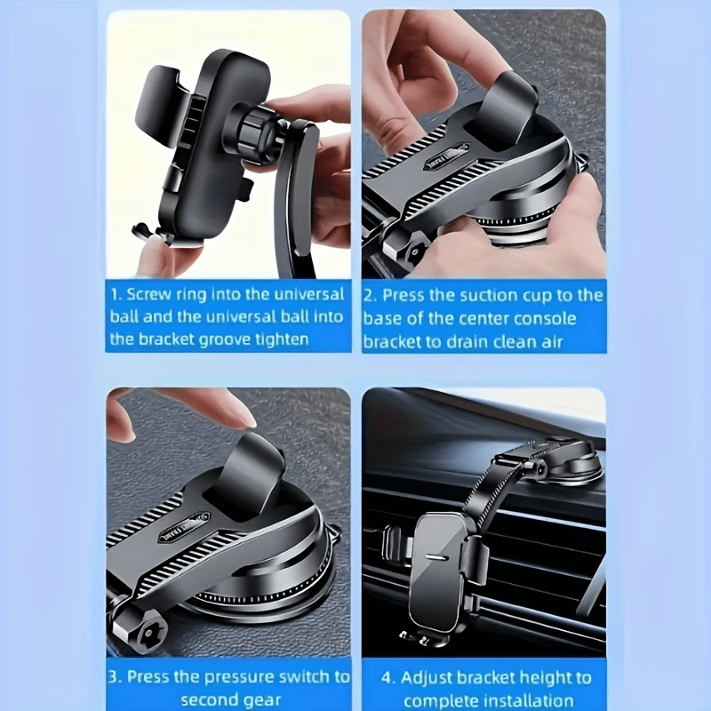 [Super Strong Suction Car Phone Mount] Heavy-Duty Ultra-Strong Suction Cup Dashboard Car Phone Holder, Compatible with iPhone & All Smartphones
