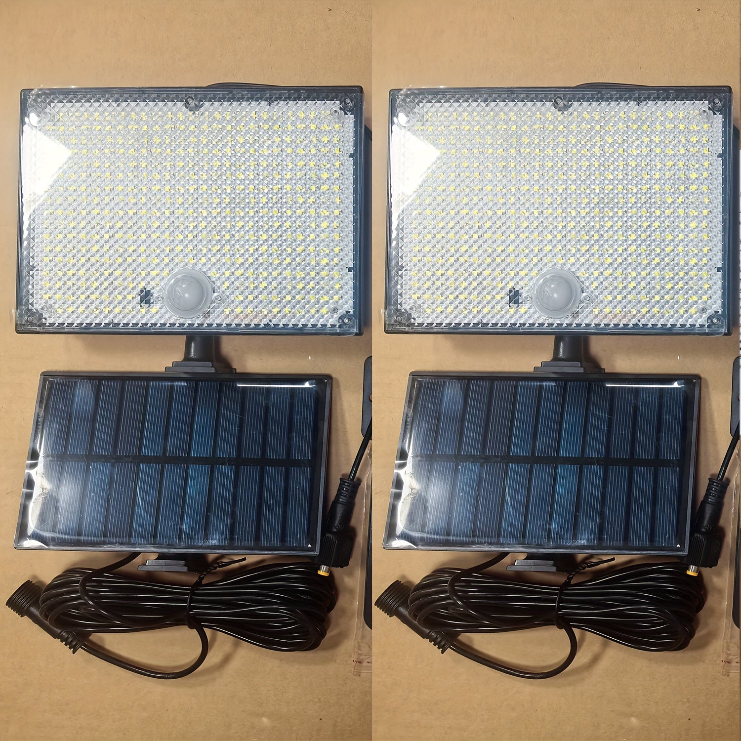 2PCS Commercial Street Area Lighting, 400LED Solar Motion Sensor Outdoor Light, Remote Control, Separate Panel, Dusk-to-Dawn Illumination, Outdoor Balcony, Yard, Garden, Street, Shed, Wall, Christmas Gift, Emergency Lighting Tool