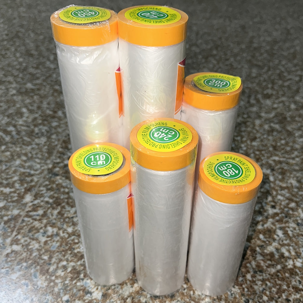 一卷预粘遮蔽膜，用于涂漆滴落的粘性塑料，以及用于家具和墙壁的多功能遮蔽纸