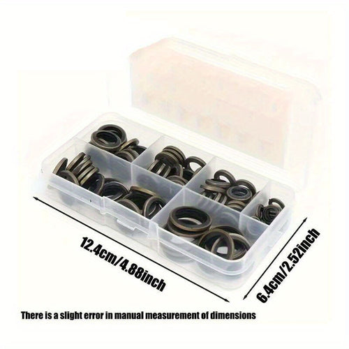 120-Piece Set Automotive Oil Pan Drain Bolt Rubber Replaceable Washer Seal Kit M6 M8 M10 M12 M14 M16 M18 M20 M22 M24 M27 M30