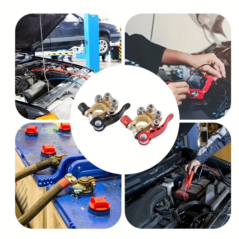 Car Quick Release Battery Terminal - 12V 24V Zinc Alloy Top Post Clamp for Automotive Wiring Harness