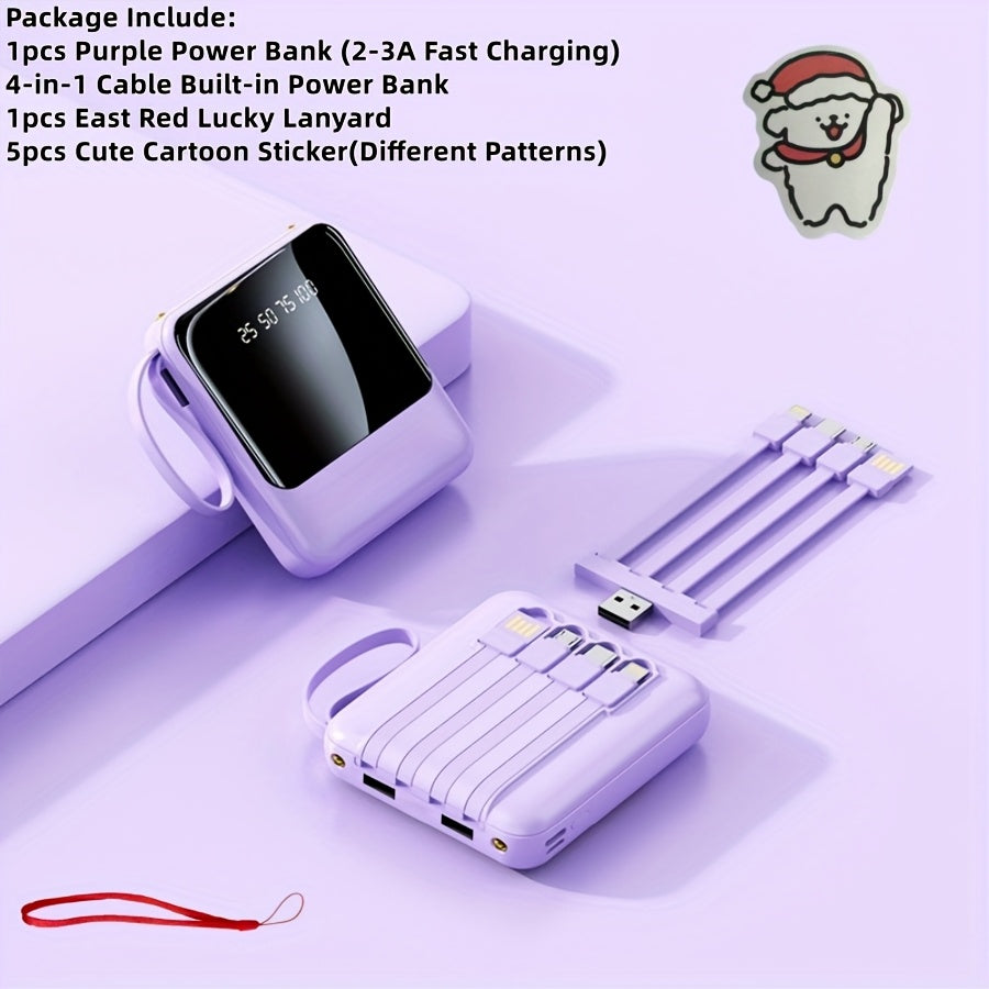 「10000mAh 大容量小尺寸，超大功率！這款迷你行動電源內建四合一多功能充電線，支援 5W/15W/22.5W 超級快充，非常適合旅行商務時使用，隨時保持您的裝置電量充足。」