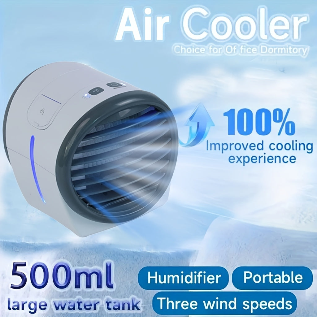 Multifunctional Portable Air Conditioner Fan, Tower Cooling Fan Mist Humidifier, Minimalist Integrated Surround Design, One Button Start, Perfect Cooling Solution for Dormitory, Ideal Festival Gift