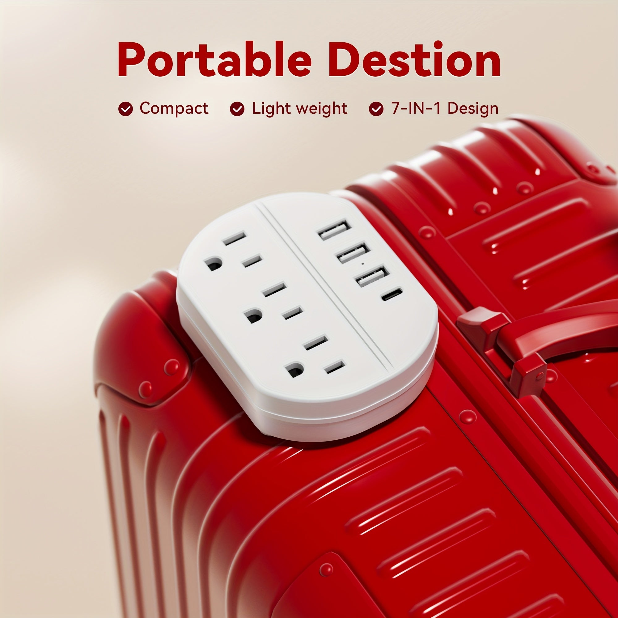 This Is a 7-In-1 Power Strip Featuring a USB Port, Three USB-A Ports, One USB-C Port, And Three AC Socket Outlets. It'S a Wall Socket That Is Portable And Ideal for Home, Office, And Travel Use. Available in White And Black