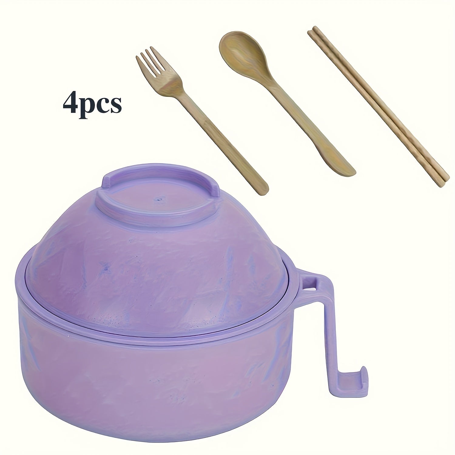 New Microwave-Safe Plastic Ramen Bowl Set – Instant Noodle Soup Cup with Chopsticks, Essential for Dorm Fast Food, Dishwasher Safe, Perfect for Home, Outdoor Picnics & Parties