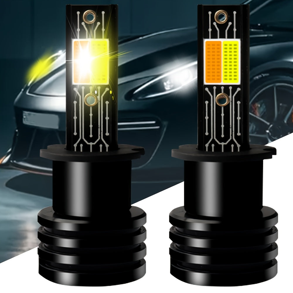 2 LED Fog Lights 880/881-QL025, 8000 Lumens, 6000K/3000K, Stylish Bulb Design, High Brightness Bulbs, Durable Auto Parts, Car Accessories, New Upgraded CSP Chip Design LED Plug-and-Play Bulbs, Stylish Bulb Design