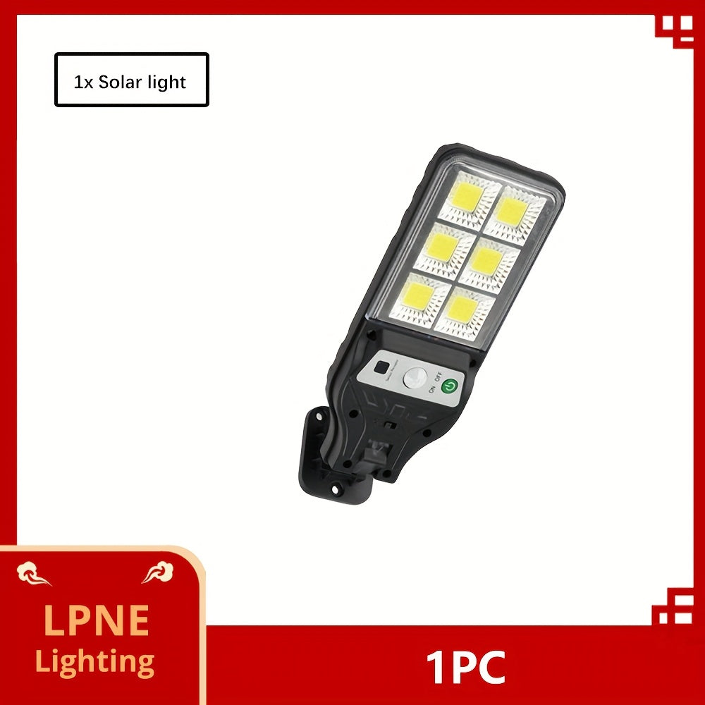 1/2/4 Pack Solar Street Light with Motion Sensor, Designed for Wall Mounting, Suitable for Commercial Streets and Area Lighting, Outdoor 6 COB LED Solar Light with 3 Lighting Modes, Perfect for Floodlighting