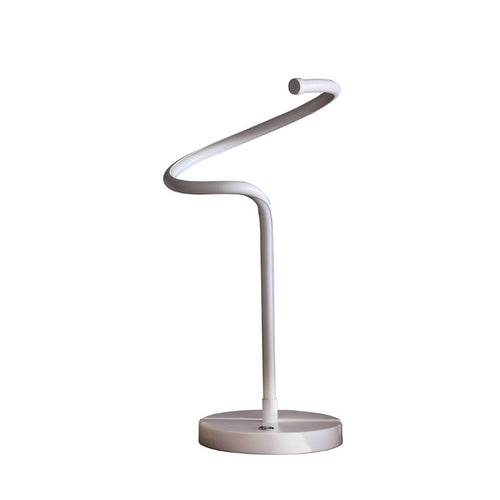19-inch LED matte white arc S-shaped spiral tube LED desk lamp | power supply, lampshade, traditional style, suitable for various room types