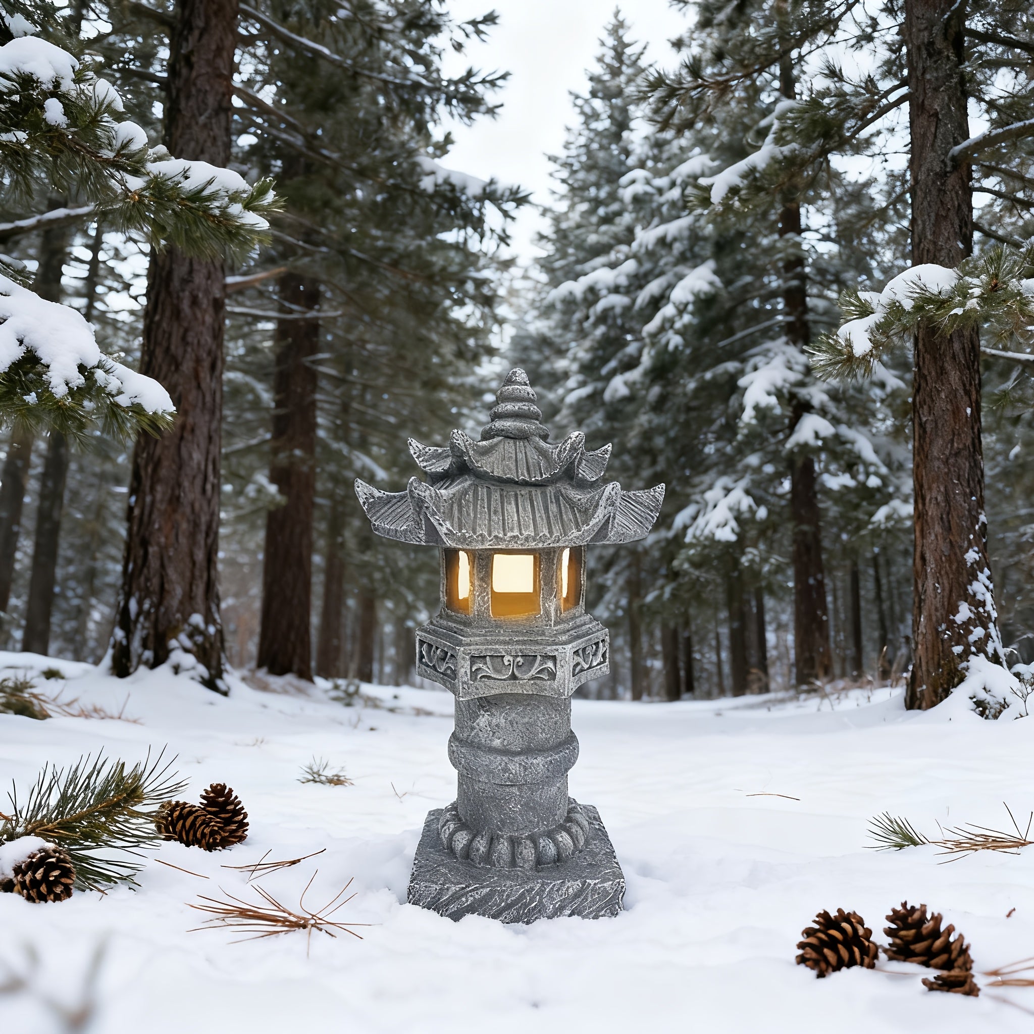 OTDECOR 1-Piece Vintage Style Spire Outdoor Statue Light, Outdoor Courtyard Decoration, IP44 Resin Outdoor Garden Decor, for Courtyard Art, Lawn Decoration, Porch, Patio, Balcony, Gift for Mom and Mother-in-Law